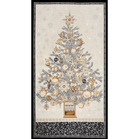 kaufman winter's grandeur christmas tree 24 panel metallic winter fabric|winter's grandeur quilt fabric.